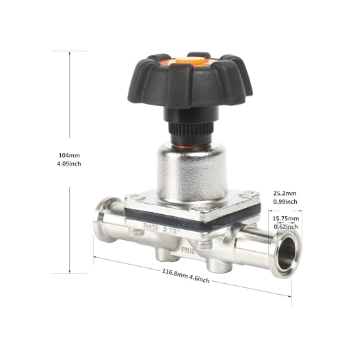 Válvula de diafragma de 3/4 pulgadas para control de fluidos sin fugas mecánicas 6