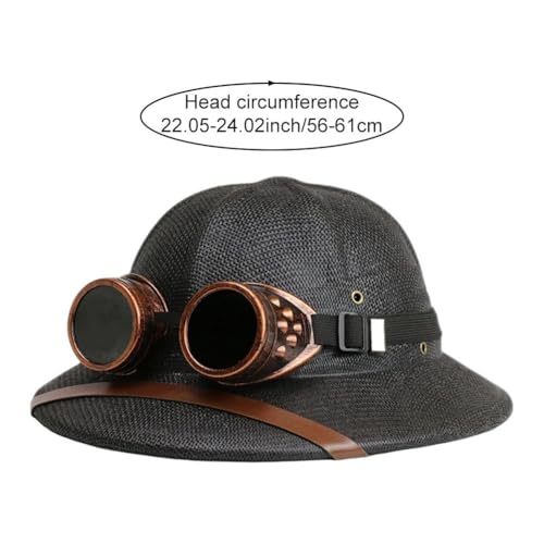 Chapeau de paille punk Hrippy avec casque de protection aventure - 8