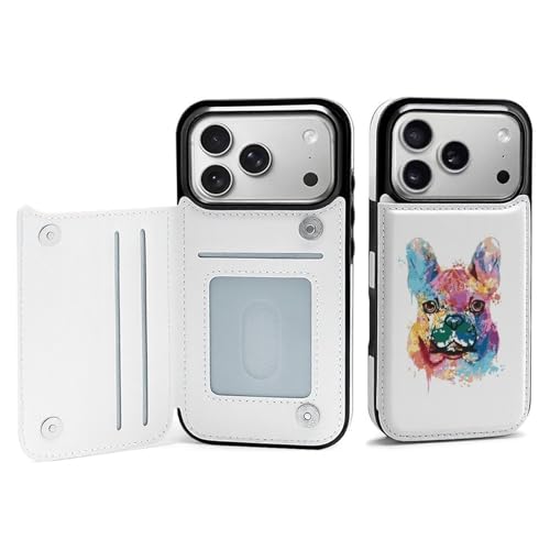 iPhone17Pro用ケース 手帳型 フレンチブルドッグ 犬柄 アイフォン17Pro用ケース 財布型 スマホケース 2025年新型 保護ケース おしゃれ カード収納 スタンド機能 PUレザー TPU 耐衝撃