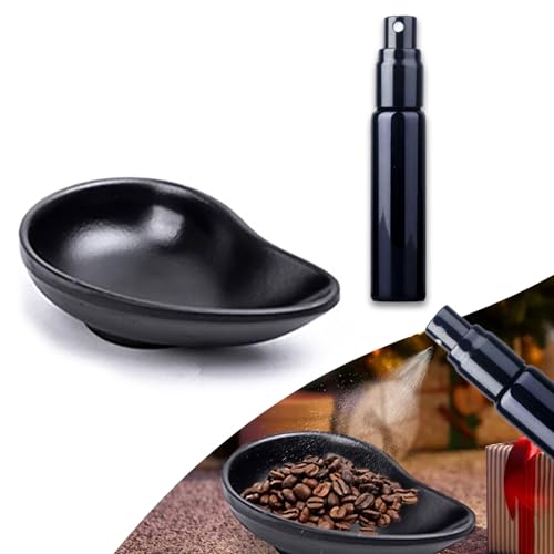 YAFIYGI Coffee Bean Dosing Cup and Spray Bottle Kit for Espresso Measuring Bowl and Shaker Tray Bar Accessories for Reducing Static Spritzer Container for Making Coffee or Tea Black
