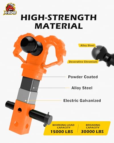 Image of Hitch Step for 2 inch Receivers,Trailer Hitch with 2-Inch Ball Hitch and Trailer Hitch Pin, Drop Forged Steel Truck Hitch Step, 14 Ton (30000 Lbs) Maximum Break Strength Tow Hitch Receiver, Orange