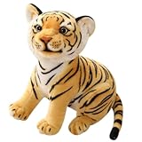 Conception de tigre réaliste : présente une apparence de tigre authentique avec des traits du visage et des rayures détaillés, créant un animal en peluche réaliste qui capture l'apparence majestueuse d'un vrai tigre tout en conservant une expression amicale et accessible.