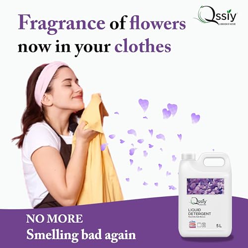 Image of Qssiy Liquid Laundry Detergent 10L Can, Lavender, Concentrated Stain Remover for Hand & Machine Wash (Front /Top Load, HE)