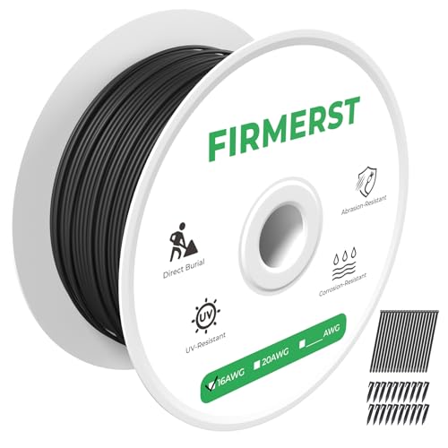 FIRMERST Waterproof Ultra-Thick Dog Fence Wire Direct-Burial 16 Gauge 500 Feet with Stakes and Zip Ties