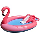 Kit di riparazione incluso Jilong-57133 - Piscina gonfiabile a forma di fenicottero, , Rosa 240x150x95cm
