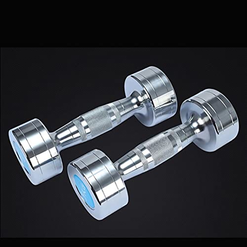 Dumbbell Igh kwaliteit pure stalen dumbbell 10kgs dumbbell * 2 stks dumbbell fitness paar Krachttraining (Color : Silver… - Afbeelding 6