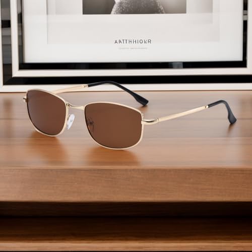 Vintage Rectangle Polarized Sunglasses 90s Retro Trendy Sunnies UV4002