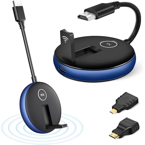 Wireless HDMI Transmitter and Receiver- Wirelessly Simultaneous Multi-TV Expansion (UP to 4RX), 50M/165FT 2.4G/5.8G @60Hz, Plug and Play Extender Kit, Stream Video to HDTV/Monitor from Laptop/PC Cover