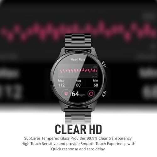 Image of SupCares Military-Grade Gorilla Tempered Glass Screen Protector for Noise Watch Fit Halo, Halo Plus, Evolve 4 and Huawei Watch GT 5 (46 mm) With Installation Kit | Transparent | Pack of 2