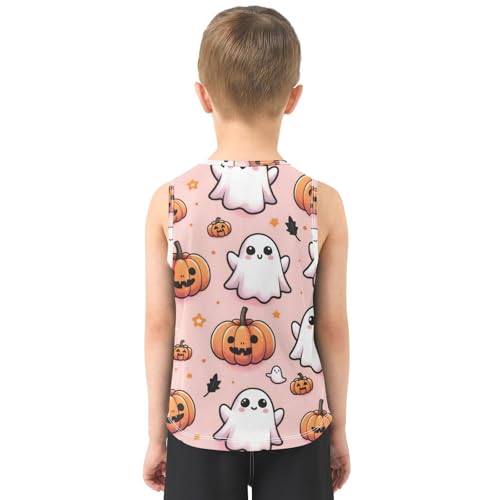 susiyo Cute Ghosts Pumpkins Boys Sleeveless Tank Top Girls Athletic T Shirt3