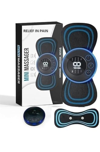 A8 New Trending Full Body Mini Butterfly TENS Massager With 8 Modes, 19 Levels Electric Rechargeable Portable EMS Patch For Shoulder, Neck, Arms, Legs, Neck, Men/Women Modal No, Multicolour