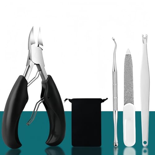 Alicates para UñAs de Los Pies Profesional,CortaúñAs Conjunto,Set Manicura Pedicura,CortauñAs Set de Profesional para UñAs Gruesas y Encarnadas,Acero Inoxidable Kit Pedicura,5pcs
