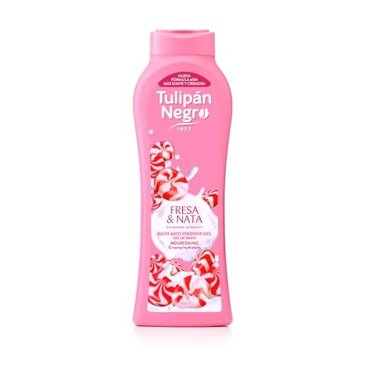 Tulipán Negro - Gel de Baño Nutritivo e Hidratante Fresa y Nata 650 ml, Irresistible Aroma