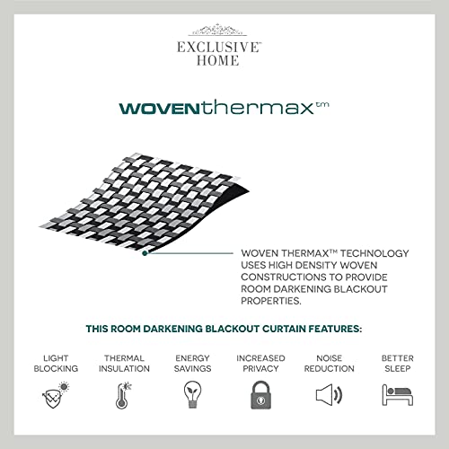Exclusive Home Sateen Twill Woven Room Darkening Blackout Grommet Top Valance, 52"X18", Charcoal #TOP4