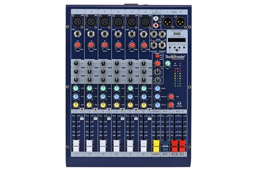 Image of Studiomaster SM Professional AiR 6U Audio Mixer 6-Channel USB Mixer with Bluetooth, EFX & Built-in Media Player