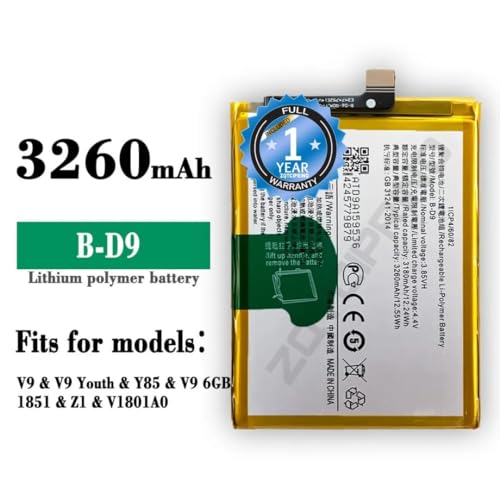 Image of Original B-D9 Battery for Vivo V9 / V9 Youth / Y85 /V9 6GB /1851 / Z1 /VI801A0 / 1723 Battery with 1 Year Warranty***(B221)