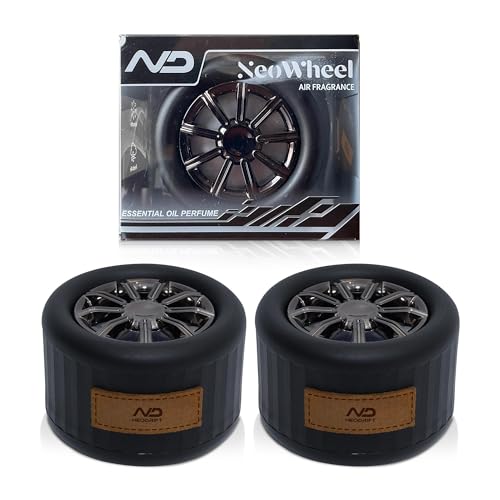 Image of NEODRIFT 'NeoWheel' (Set of 2) | Honeymelon Musk | Premium Dashboard Car Perfume Air Freshener (Long-Lasting Car Fragrance, Premium Stylish Accessory)