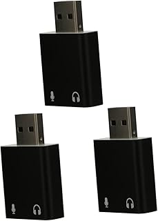 Parliky 3pcs USB External Sound Card USB Headset Adapter Computer Adapter Microphone Adapter External USB Audio Sound Cards USB External Stereo Sound Converter Audio Adapter 3d Sound Cards