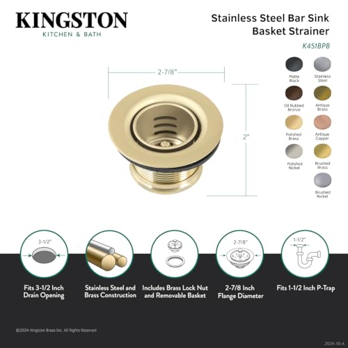 Colador de Canasta para Fregadero en Bronce Kingston Brass miniatura 3