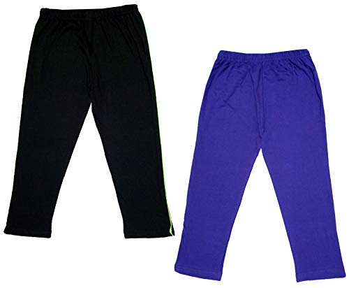 Image of IndiWeaves Girls Super Soft Cotton Solid 3 4th Leggings /Capris (Multicolor62,) Pack of 2