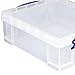 Really Useful Box 2 Pack Storage Bins, Clear Plastic Stackable Organizing Totes, 8.1 Liter