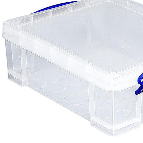 Image of Really Useful Box 2 Pack Storage Bins, Clear Plastic Stackable Organizing Totes, 8.1 Liter