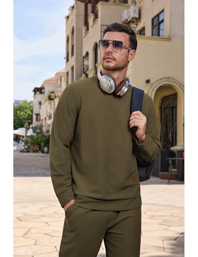 Vssjavun Mens Sweatsuits 2 Piece Sets Waffle Long Sleeve Pullover Sweatsuit Outfits Casual Jogger Suits Sets4