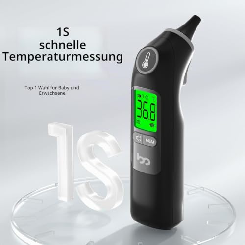 Ohrthermometer, Fieberthermometer Ohr für Baby Erwachsene, digitales Infrarot-Thermometer mit...