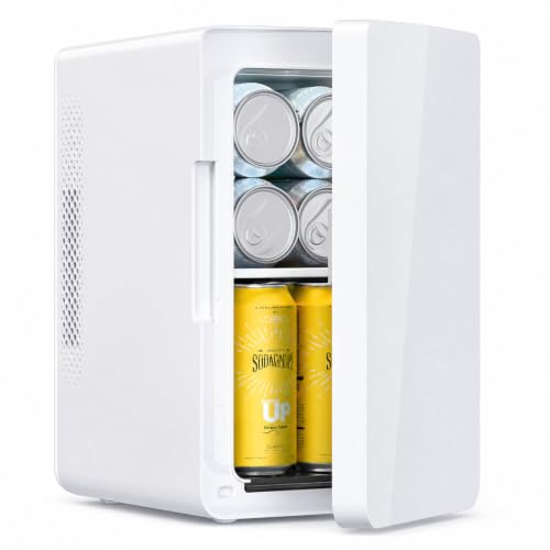 Image of Antarctic Star Mini Fridge 6L /8 Can Portable Cooler,Personal Compact Refrigerator for Skin Care, Food,Drinks or Cosmetics, AC /DC for Bedroom, Car, Office,White