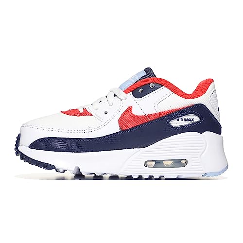 Nike Baby Boy's Air Max 90 (Infant/Toddler) White/Chile Red/Midnight Navy 10 Toddler M2