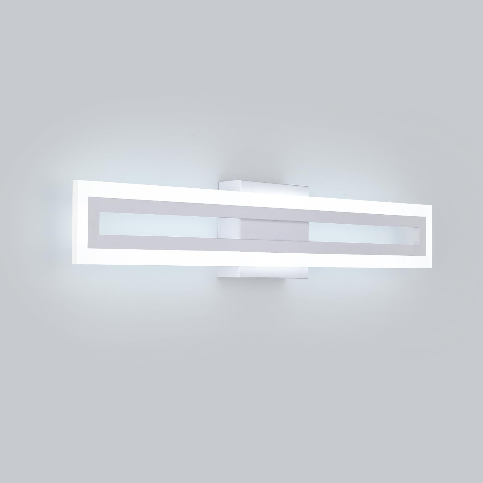 Lampe Miroir Salle de Bain 60CM LED Applique Murale Blanc, 20W Éclairage 2000LM Blanc Froid 6000K, IP44 Étanche Luminaire dessus Lavabo Vanity Light pour Douche Vasque