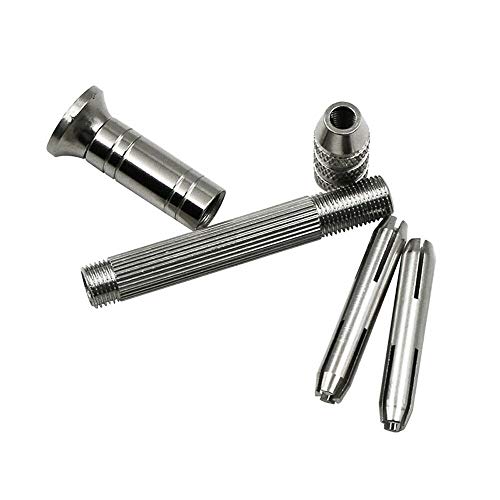 Precision Pin Vise Hand Drill Set,10 Pieces Pin Vice Drill Mini Micro Aluminum Hand Drill with Drill Bits for Nuts Jewelry Plastic Carving Woodworking - Image 2