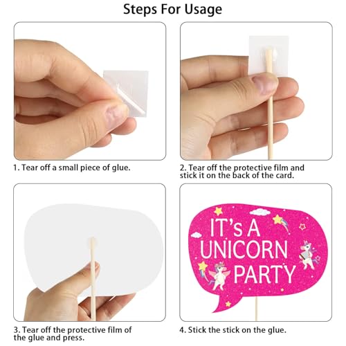 Image of Party Propz Unicorn Theme Photo Booth Props - 15 Pcs Birthday Decorations Kit for Girls with Rainbow and Fairy Tale Theme Designs, Unicorn Birthday Decorations for Girls (Cardstock)