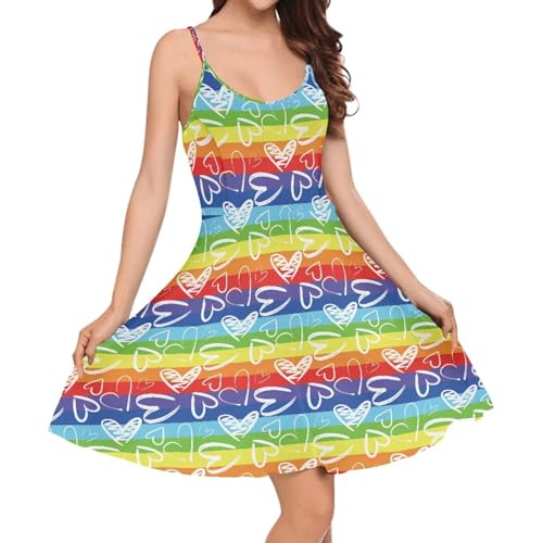 Image of Biyejit Women Casual Loose Dress Strap Long Summer Beach Swing Dress