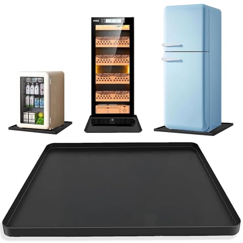 Image of Silicone Mini Fridge Mat,19.7x19.7x0.6 Inch Protective Drip Tray with Raised Edge - Leak Proof Floor Guard for Water Dispenser, Washer, Dryer, Pet Bowls - Easy Clean & Foldable