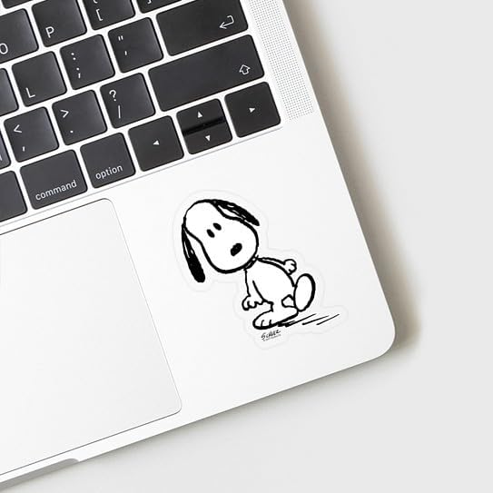 CafePress Peanuts Snoopy Small Die Cut Sticker, 3"x4" Clear