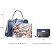 Dasein Women Large Handbag Purse Vegan Leather Satchel Work Bag Shoulder Tote with Matching Wallet (Navy Croco)