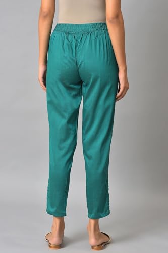 Image of W for Woman Floral Printed Beads Shantung Straight Kurta and Slim Pant Set