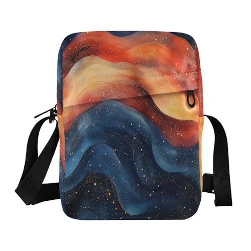 mens messenger bag crossbody men's shoulder bag cross body purses for women Adjustable Strap for business business- Glam Black Royal Blue Red