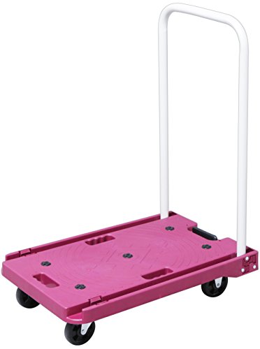 アイリスプラザ 台車 折りたたみ 軽量 静音 耐荷重 キャスター 150kg ピンク