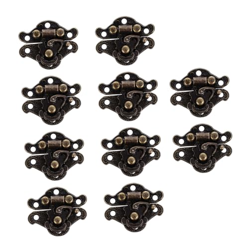 TOBBOMEY 20個 特小号アンティーク木製キャビネットラッチ ジュエリーボックス用留め具 レトロ装飾バックル 箱や工具箱の交換用部品