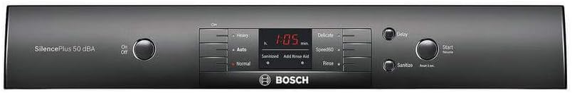 صورة مقربة للوحة التحكم في غسالة الأطباق من بوش