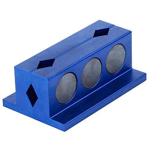 Ptnhz Aluminum 4" Vise Jaw Protective Inserts For Wide Array Of Vices - With Magnetic Back(Blue) #TOP2