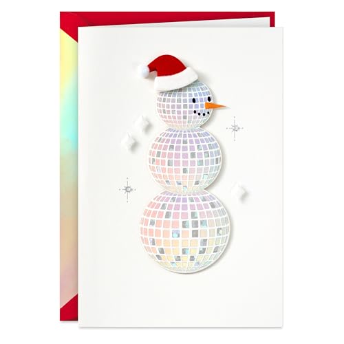 Hallmark Signature Holiday Card (Disco Ball Snowman)