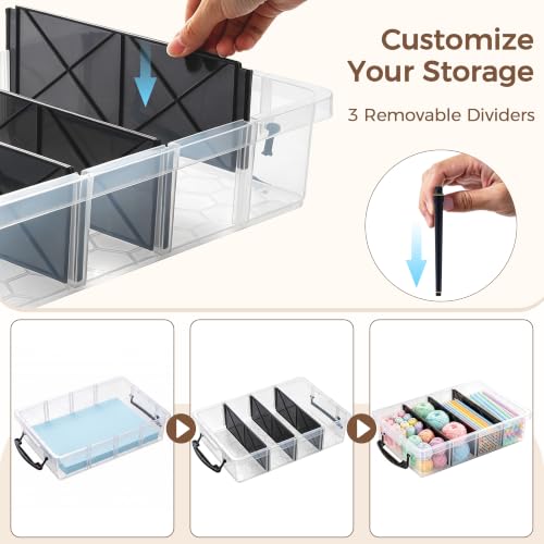 Image of Citylife 2PC Clear Craft Organizers and Storage with 3 Removable Dividers