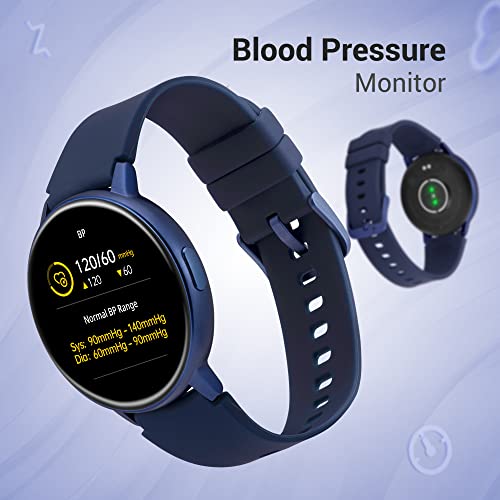 Image of Fastrack Reflex Play|1.3 AMOLED Display Smart Watch with AOD|Premium Metallic Body|Animated Watchfaces|in-Built Games|BP & Sleep Monitor|24x7 HRM|SpO2 Upto 7 Day Battery|IP68 (Blue)