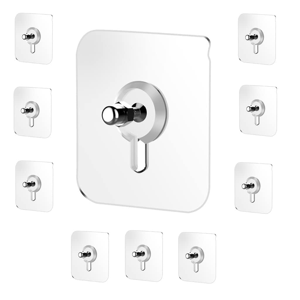HookMax Heavy-Duty Self-Adhesive Wall Hooks – No-Drill, Damage-Free Hanging for Photos, Towels, Keys, and Utensils – Ideal for Bedroom, Kitchen, and Bathroom – Pack of 10 (Transparent) (B0DG5K9BSX) Amazon Price History, Amazon Price Tracker