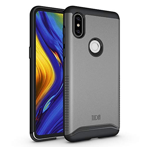 Xiaomi Mi Mix 3 Case, TUDIA Slim-Fit Heavy Duty [Merge] Extreme Protection/Rugged but Slim Dual Layer Case for Xiaomi Mi Mix 3 (Metallic Slate)