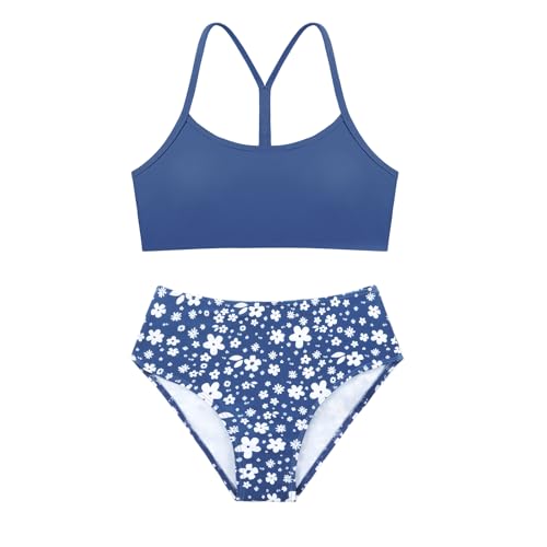 Image of Weixinbuy Girls Swimsuits Bikini Set Kids Bathing Suit Bikini Top Bottom 2Pcs Teen Girls' Swimwear Set