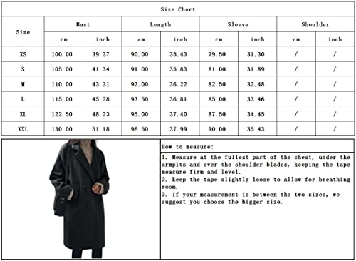 Chouyatou Women's Casual Notch Lapel Double Breasted Warm Pea Coat Overcoat (Medium, Grey Beige) #TOP5